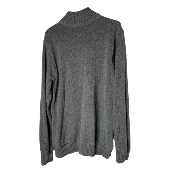 Eddie Bauer Men's Sweater in Gray Cotton with 1/4 Zipper Size Tall Large - Picture 2 of 4